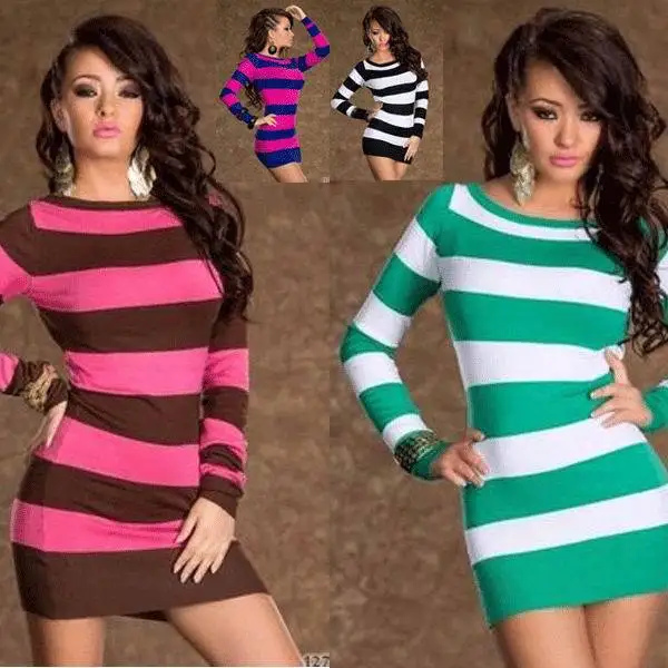 Block Mini Dress - Stripes Party Clubwear Dress Fashion Long Sleeve Sweater Dresses
Block Mini Dress - Stripes Party Clubwear Dress Fashion Long Sleeve Sweater Dresses