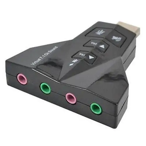 External USB 2.0 3D Virtual Audio Sound Card Converter 7.1 Channel Audio Adapter Good quality
External USB 2.0 3D Virtual Audio Sound Card Converter 7.1 Channel Audio Adapter Good quality