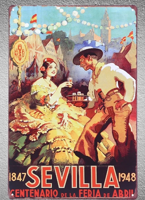 1 шт. табличка из оловянного картона sevill Centenario de la Feria настенная для мужчин