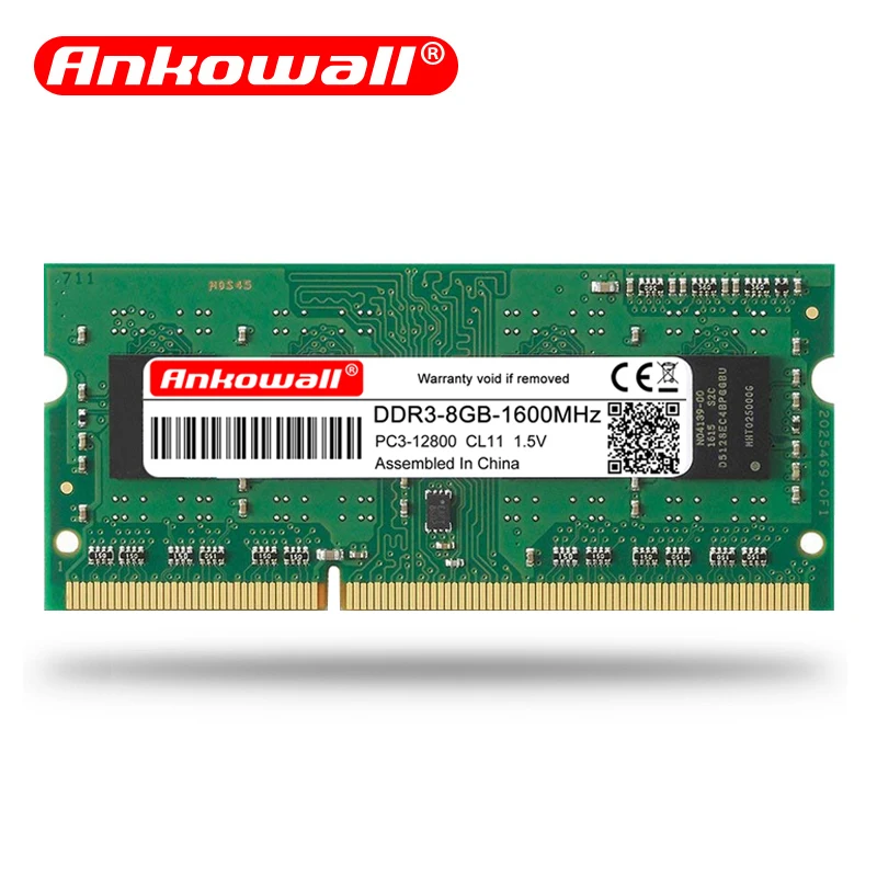 Ankowall ddr3 ОЗУ 8 ГБ 4 2 Гб ноутбук Память ddr3l 1066 1600 1333 МГц 204pin 1 35/1 5 В пожизненная