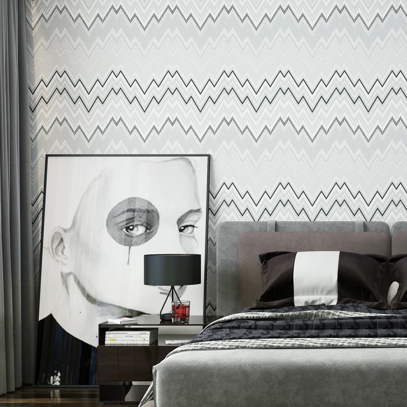 Nordic Black and White Geometric Wallpaper Corrugated Modern Living Room TV Background Dining Room Bedroom Non-woven Wallpaper
Nordic Black and White Geometric Wallpaper Corrugated Modern Living Room TV Background Dining Room Bedroom Non-woven Wallpaper