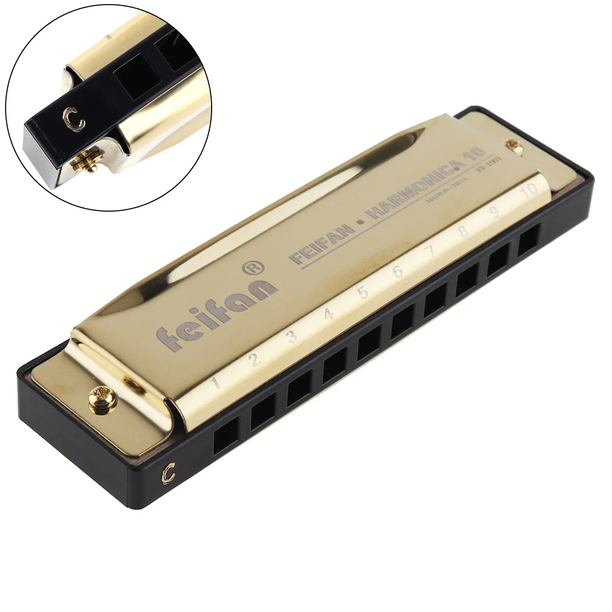 10 Holes 20 Tone Matte Gold/Black Portable Harmonica Blues Harp Mouth Organ Stainless Steel Musical Instrument for Beginner
10 Holes 20 Tone Matte Gold/Black Portable Harmonica Blues Harp Mouth Organ Stainless Steel Musical Instrument for Beginner