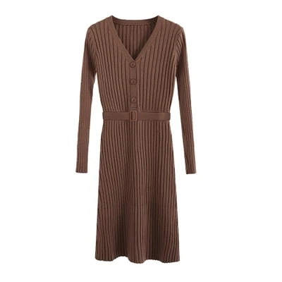 Fashion Sweater dress women autumn /spring New Long Knit Sweater Dress Over Knee Bottom V-neck Slim Dress Female
Fashion Sweater dress women autumn /spring New Long Knit Sweater Dress Over Knee Bottom V-neck Slim Dress Female