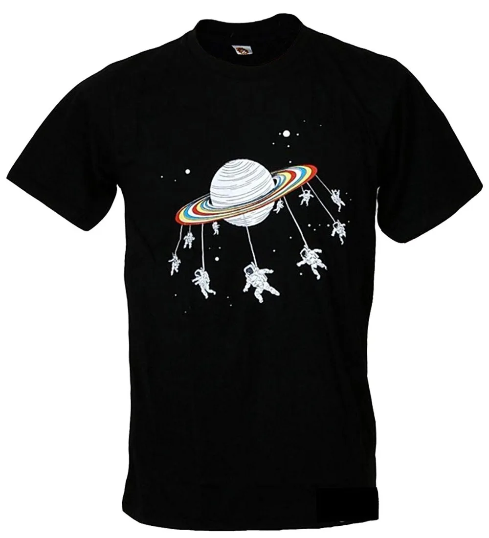 Модные Забавные футболки в стиле Tshirtmystyle Забавный астронавт Сатурн мобильный