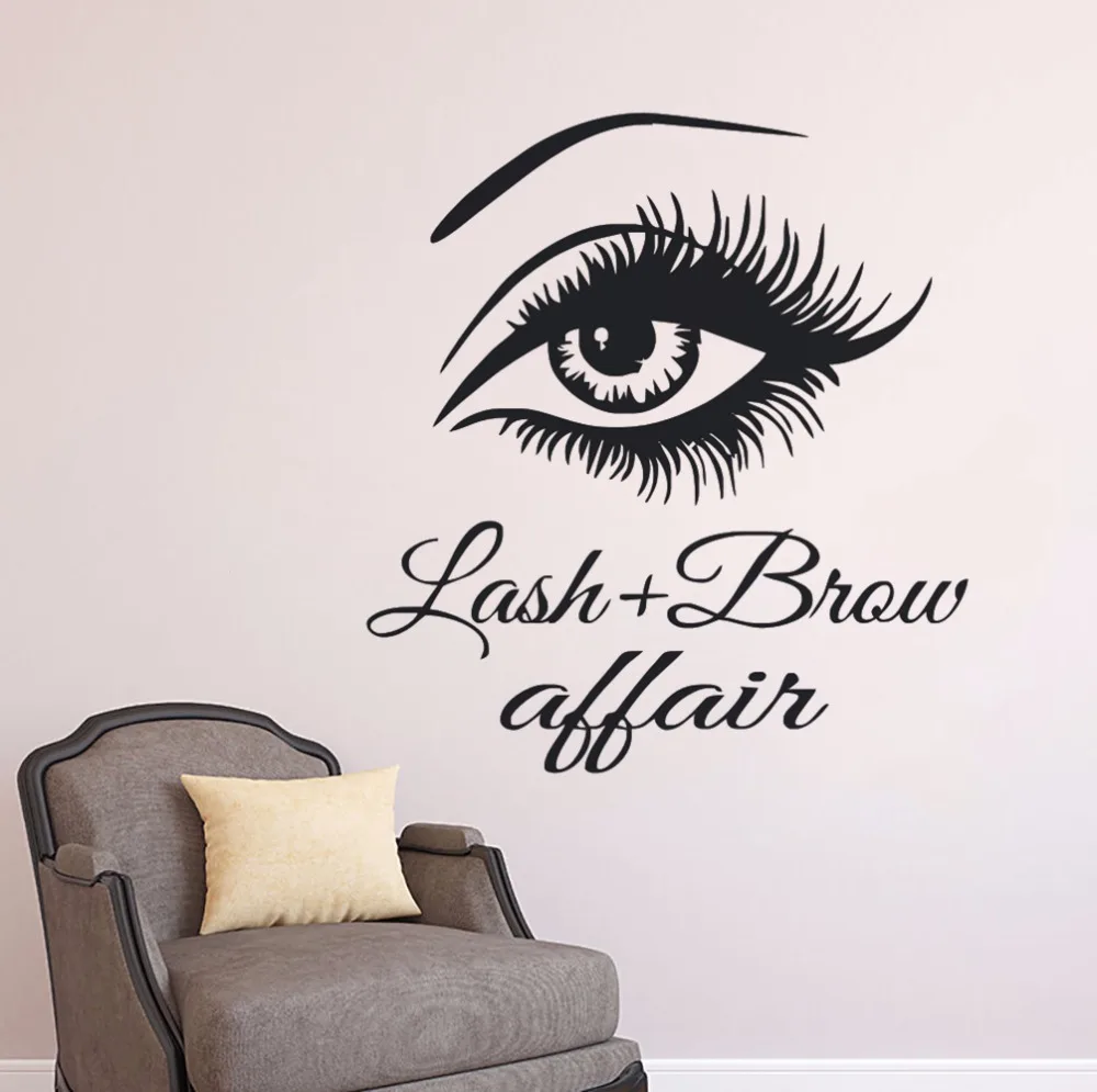 Lashes And Brows Wall Sticker Beauty Salon Decor Long Eyelashes Wall Decal New Design Vinyl Eyes Lashes Wall Art Mural AY1214
Lashes And Brows Wall Sticker Beauty Salon Decor Long Eyelashes Wall Decal New Design Vinyl Eyes Lashes Wall Art Mural AY1214