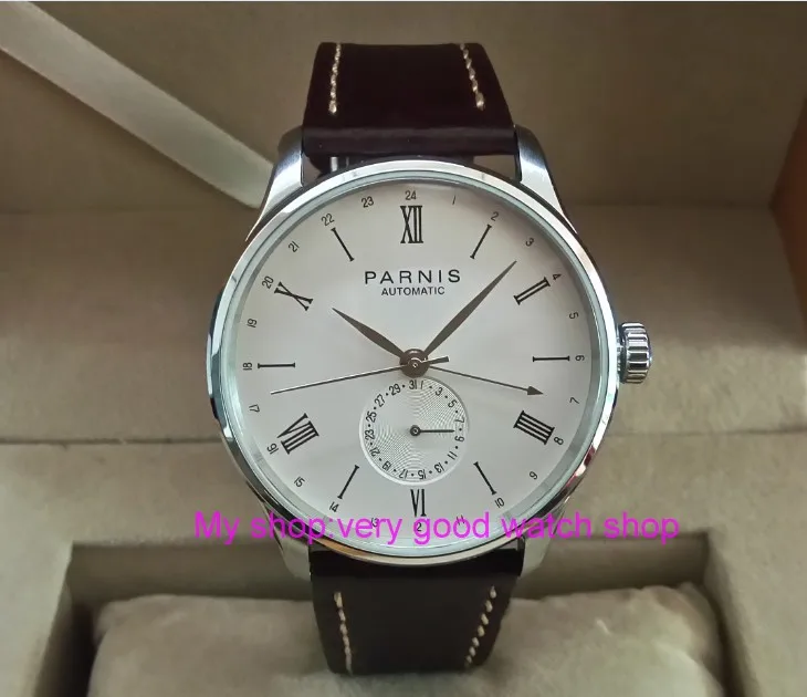 42mm PARNIS Automatic Self-Wind Mechanical movement men's watche GMT multifunction Auto Date PA13-8
42mm PARNIS Automatic Self-Wind Mechanical movement men's watche GMT multifunction Auto Date PA13-8