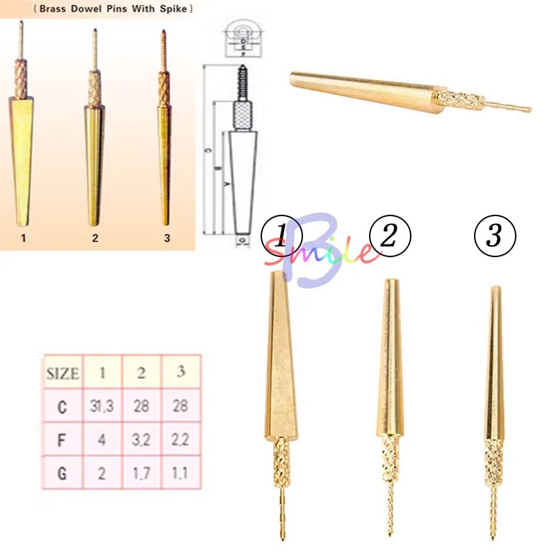 1000pcs/Bag Dental Lab Brass Dowel Stick Pins For Plaster Die Model Dental Material Instrument With 3 Size 1#,2#,3# for choose
1000pcs/Bag Dental Lab Brass Dowel Stick Pins For Plaster Die Model Dental Material Instrument With 3 Size 1#,2#,3# for choose
