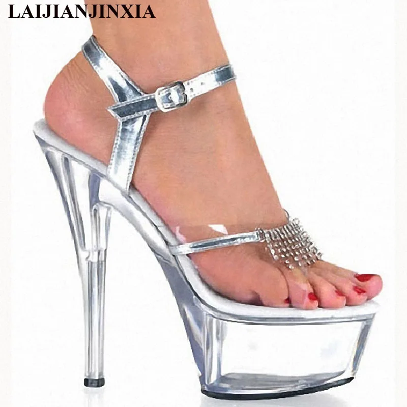 LAIJIANJINXIA 15 cm Super High sandals Waterproof Taiwan glass slipper superfine catwalk shows display shoes
LAIJIANJINXIA 15 cm Super High sandals Waterproof Taiwan glass slipper superfine catwalk shows display shoes