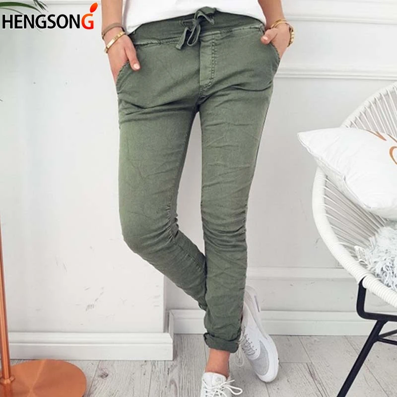 2021 Fashion Spring Autumn Skinny Women Pencil Pants Pocket Elastic Waist Drawstring Trousers Casual Women Pants Ankle Length
2021 Fashion Spring Autumn Skinny Women Pencil Pants Pocket Elastic Waist Drawstring Trousers Casual Women Pants Ankle Length