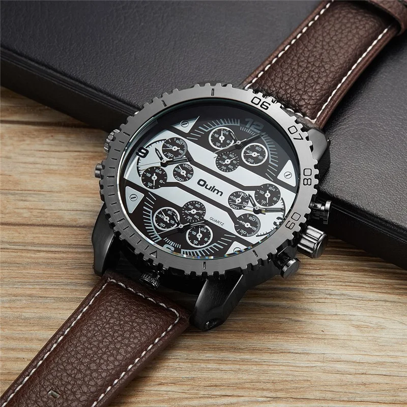Oulm Super Large Size Watches Men Four Time Zone Quartz Wristwatch Oversize Male Big Watch PU Leather Man Hours Military Clock
Oulm Super Large Size Watches Men Four Time Zone Quartz Wristwatch Oversize Male Big Watch PU Leather Man Hours Military Clock