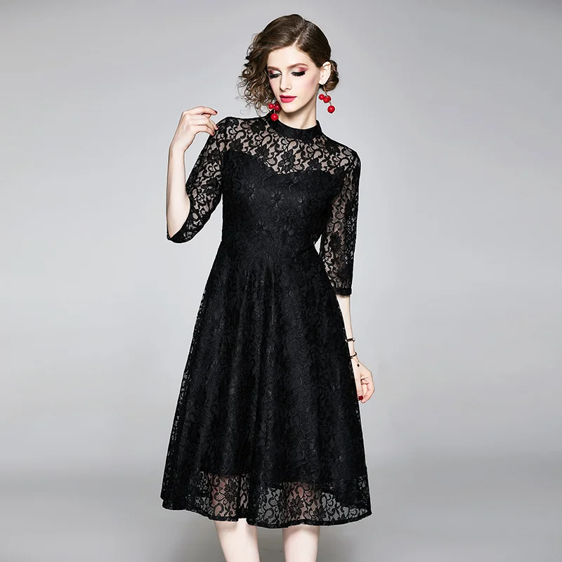 Banulin Women Casual Long Dress New 2019 Autumn Fashion Hollow Out Lace Big Swing Luxury Elegant Ladies Party Dresses
Banulin Women Casual Long Dress New 2019 Autumn Fashion Hollow Out Lace Big Swing Luxury Elegant Ladies Party Dresses