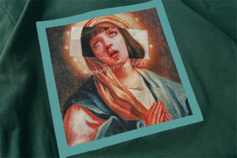 Female t shirt Virgin Mary Funny Printed Short Sleeve T-shirts Summer HipHop Casual Cotton Tops Tees Streetwear WGTX149 | Женская одежда