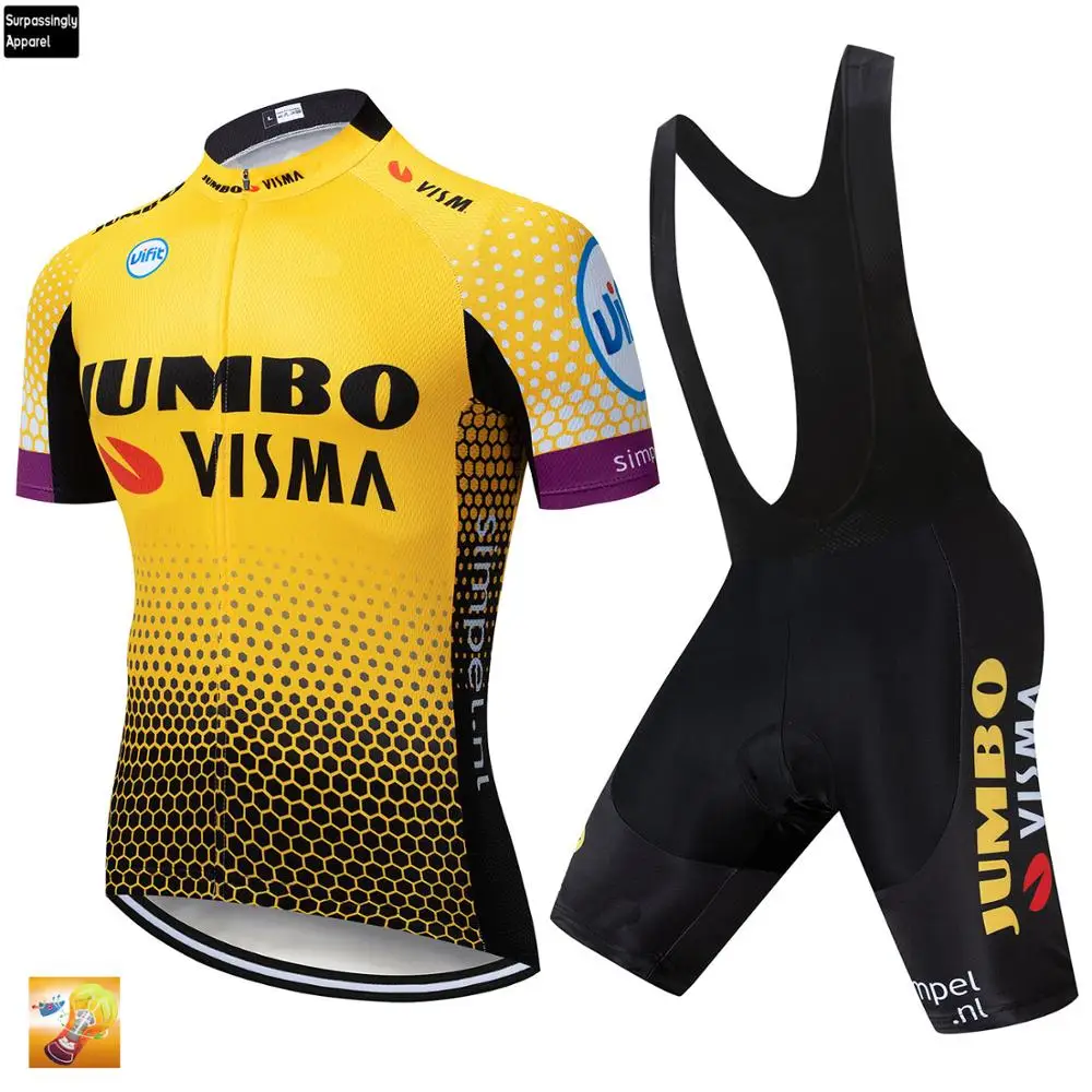 2019 команда Jumbo VISMA Pro Велоспорт Джерси 16D Pad велосипедные шорты комплект Ropa Ciclismo