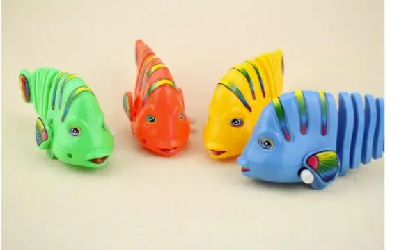 Новые детские игрушки с рисунком рыбы цветные рыбки заводные на цепочке