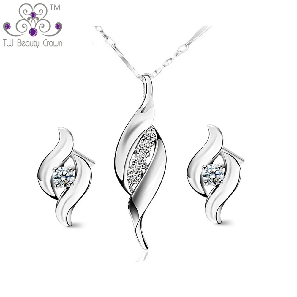 Top Quality Fashion Design Genuine 925 Sterling Silver AAA Crystal Cubic Zirconia Necklace Earrings Jewelry Sets Christmas Gifts
Top Quality Fashion Design Genuine 925 Sterling Silver AAA Crystal Cubic Zirconia Necklace Earrings Jewelry Sets Christmas Gifts
