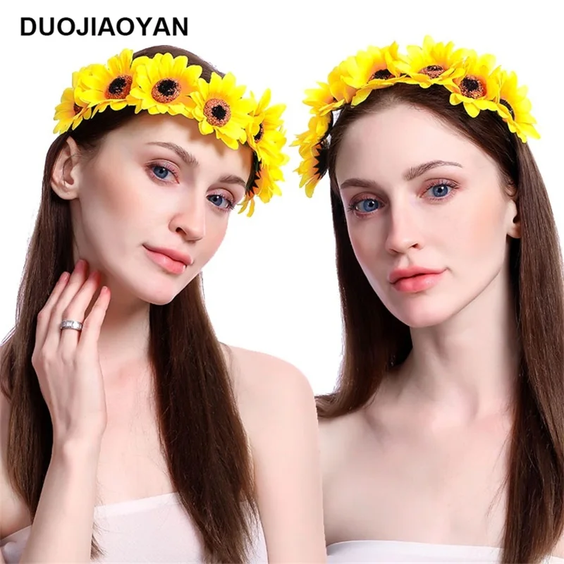 DUOJIAOYAN New Spring Sunflower Crown Headband Artificial Flower Hair Accessories Daisy Wreath Women
DUOJIAOYAN New Spring Sunflower Crown Headband Artificial Flower Hair Accessories Daisy Wreath Women
