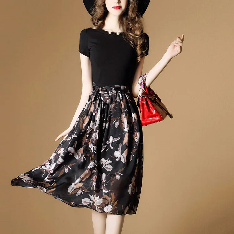Spring and Autumn women chiffon dress short sleeves O-Neck elegant one-piece loose dress for summer free shipping
Spring and Autumn women chiffon dress short sleeves O-Neck elegant one-piece loose dress for summer free shipping