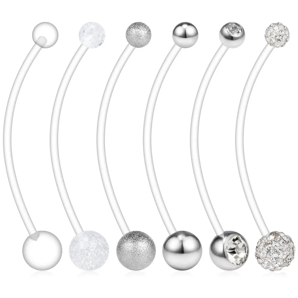 JFORYOU 6PCS Mix Style Pregnancy Sport Maternity Flexible Bioplast Belly Navel Button Ring Retainer 14G 1 1/2Inch (38mm)
JFORYOU 6PCS Mix Style Pregnancy Sport Maternity Flexible Bioplast Belly Navel Button Ring Retainer 14G 1 1/2Inch (38mm)