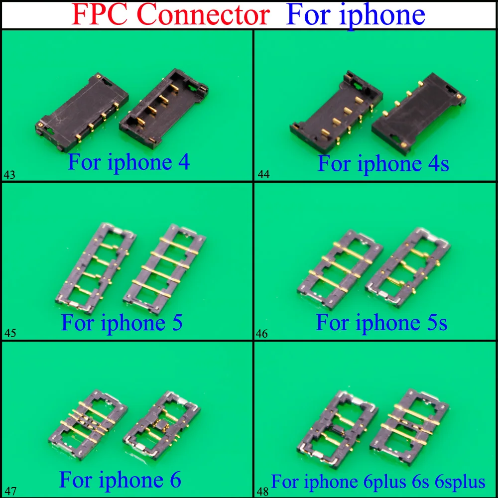For Iphone 4 4S 5 5s 6 6s 6plus 6s Plus Inner Battery Plug FPC Connector Battery Holder Clip Contact on Motherboard Replacement
For Iphone 4 4S 5 5s 6 6s 6plus 6s Plus Inner Battery Plug FPC Connector Battery Holder Clip Contact on Motherboard Replacement