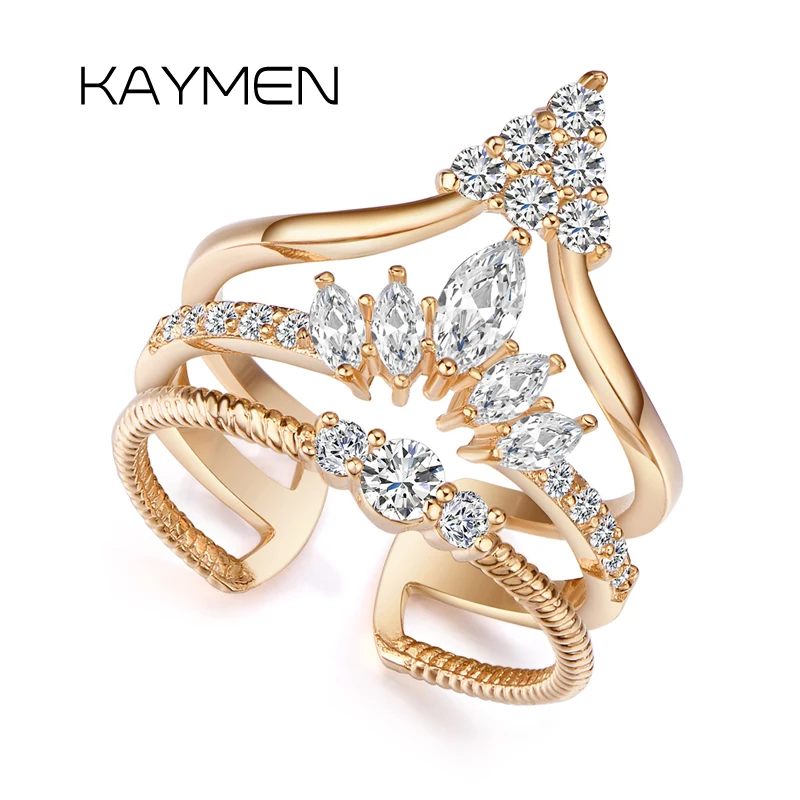 KAYMEN New Fashion Luxry Wedding Ring, AAA Zircon Copper Golden Ring for Women, Good Quality Engagement Ring Size Adjusted
KAYMEN New Fashion Luxry Wedding Ring, AAA Zircon Copper Golden Ring for Women, Good Quality Engagement Ring Size Adjusted