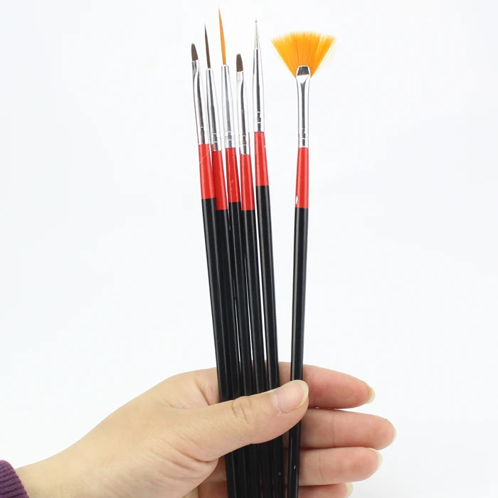 Красный и черный nail art pen наборы потяните рычаг 6 дрель точка световая терапия