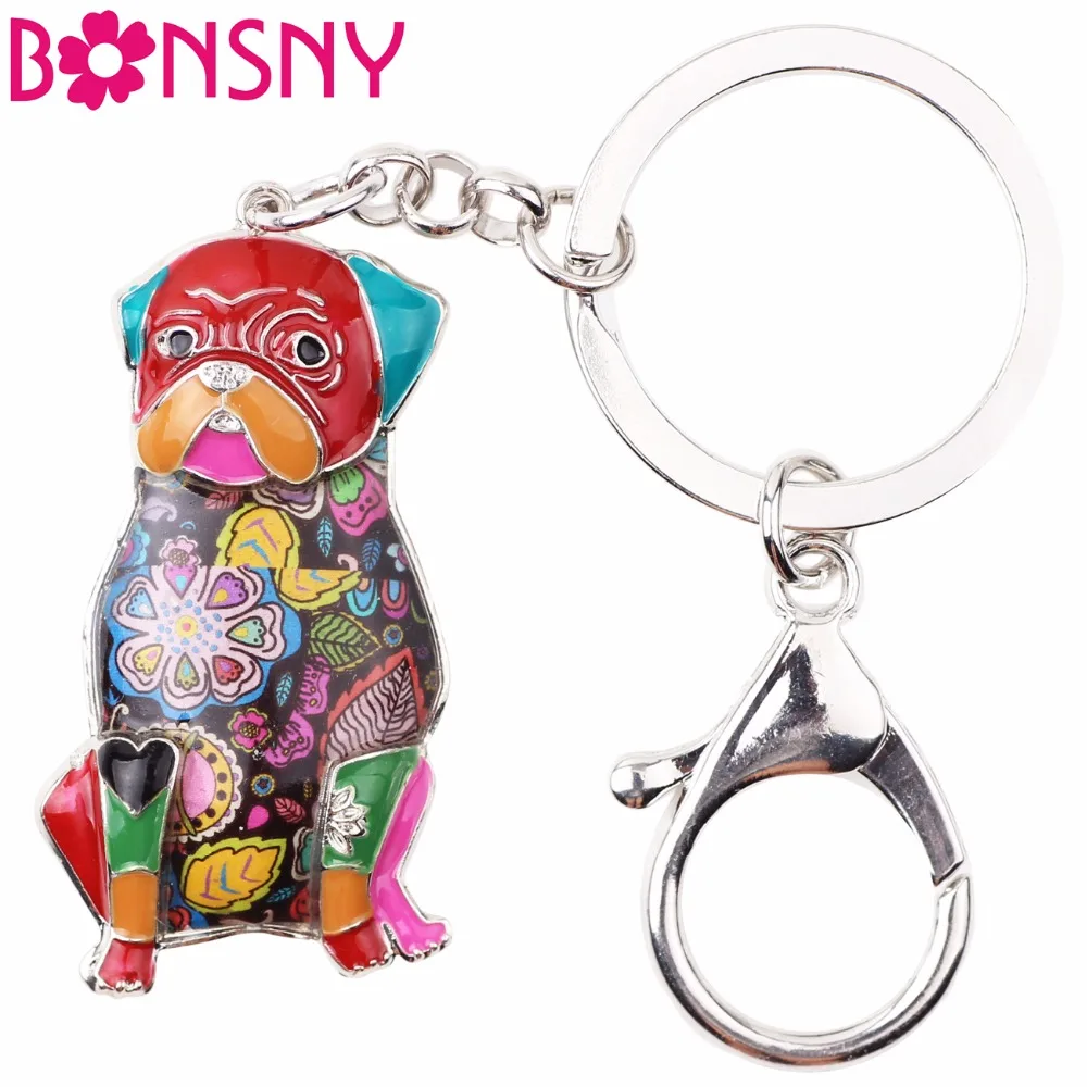 Bonsny Enamel Alloy Pug Dog Key Chains Keychains Rings Trendy Animal Jewelry Gifts For Women Girls Bag Car Pendant Charms Holder
Bonsny Enamel Alloy Pug Dog Key Chains Keychains Rings Trendy Animal Jewelry Gifts For Women Girls Bag Car Pendant Charms Holder