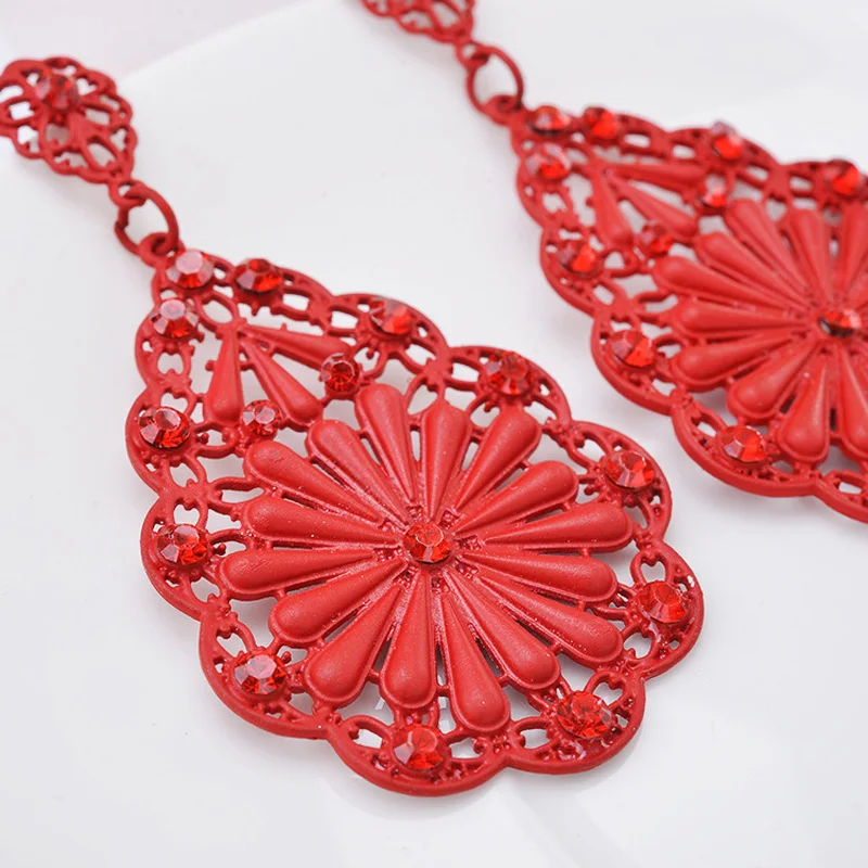 Exknl Ethnic Red Long Big Bohemian Flower Women Drop Earrings Blue Wedding Vintage Crystal Earrings For Women Fashion Jewelry
Exknl Ethnic Red Long Big Bohemian Flower Women Drop Earrings Blue Wedding Vintage Crystal Earrings For Women Fashion Jewelry