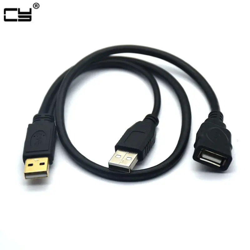 

USB 2,0 A type 3A папа-мама с кабелем питания для передачи данных y-кабель для беспроводного Wi-Fi мобильного жесткого диска HDD 50 см 100 см 3 м