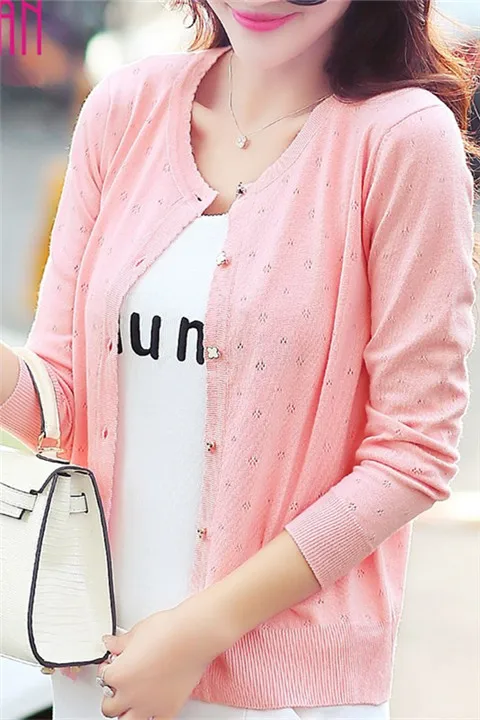 Knitted Cardigan Women New Spring Knitting Sweater Thin Cardigan Female Sun Protection Clothing Tops Summer Coats
Knitted Cardigan Women New Spring Knitting Sweater Thin Cardigan Female Sun Protection Clothing Tops Summer Coats