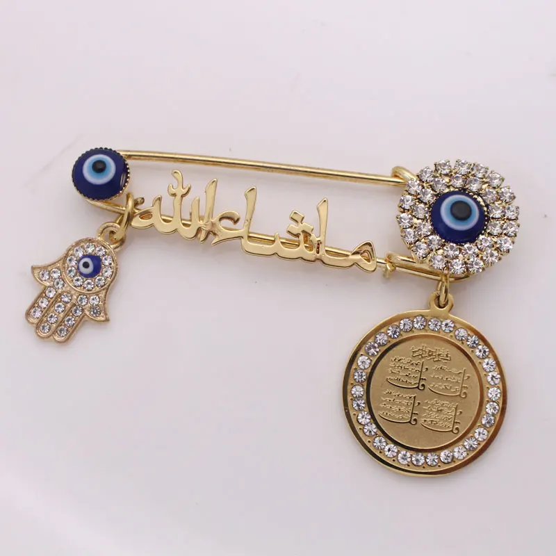 muslim islam Mashallah in arabic four Qul suras hamsa hand of fatima Turkish evil eye Stainless Steel Pin brooch Baby Pin
muslim islam Mashallah in arabic four Qul suras hamsa hand of fatima Turkish evil eye Stainless Steel Pin brooch Baby Pin