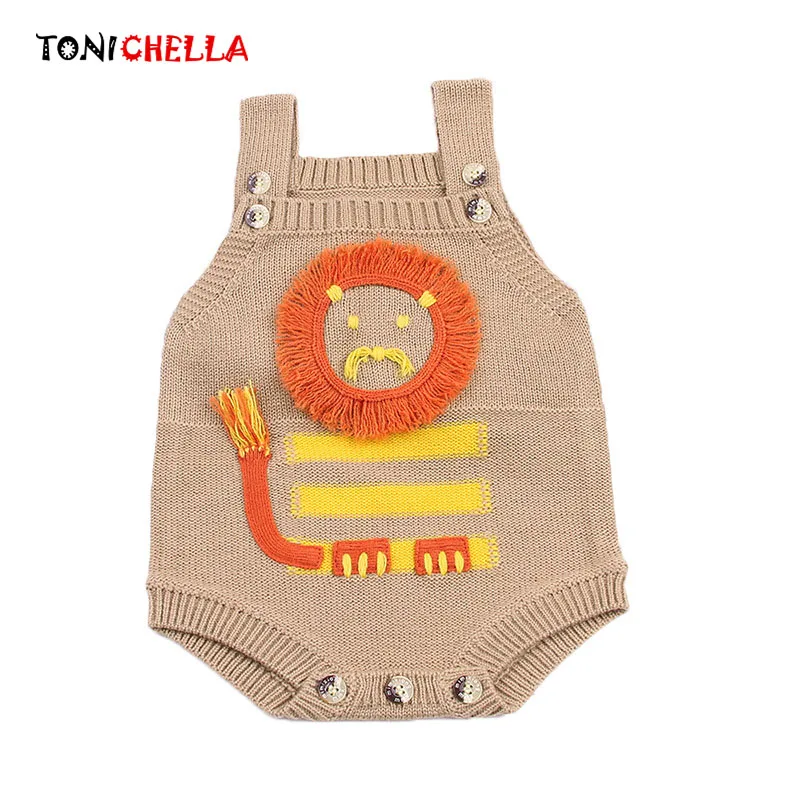 Newborns Baby Bodysuits Knitted Lion Cartoon Pattern Jumpsuits Autumn Sleeveless Infants Boys Girls Outfits Clothes CL5165
Newborns Baby Bodysuits Knitted Lion Cartoon Pattern Jumpsuits Autumn Sleeveless Infants Boys Girls Outfits Clothes CL5165