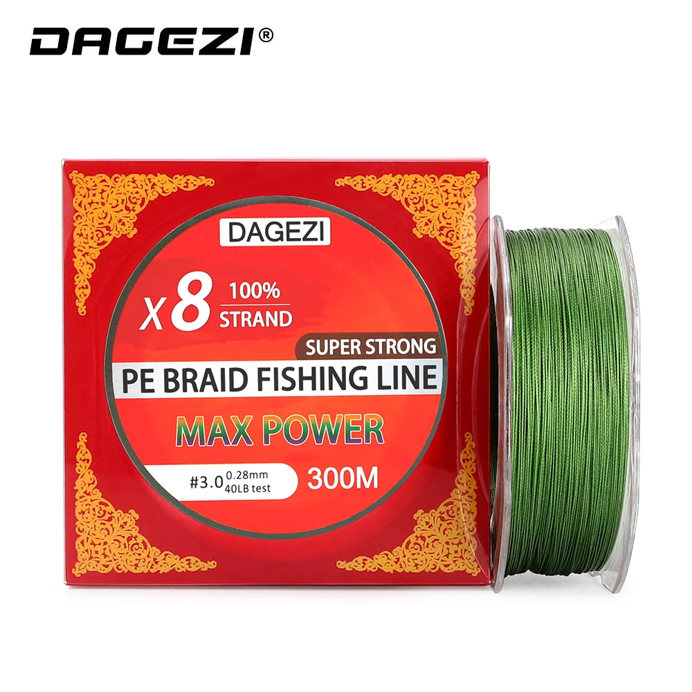 DAGEZI 8 strands супер прочная плетеная рыболовная леска из ПЭ 300 м нано-покрытие, по составу многонитевая, линия 10-80LB лески для карпа рыболовные снасти
DAGEZI 8 strands супер прочная плетеная рыболовная леска из ПЭ 300 м нано-покрытие, по составу многонитевая, линия 10-80LB лески для карпа рыболовные снасти
