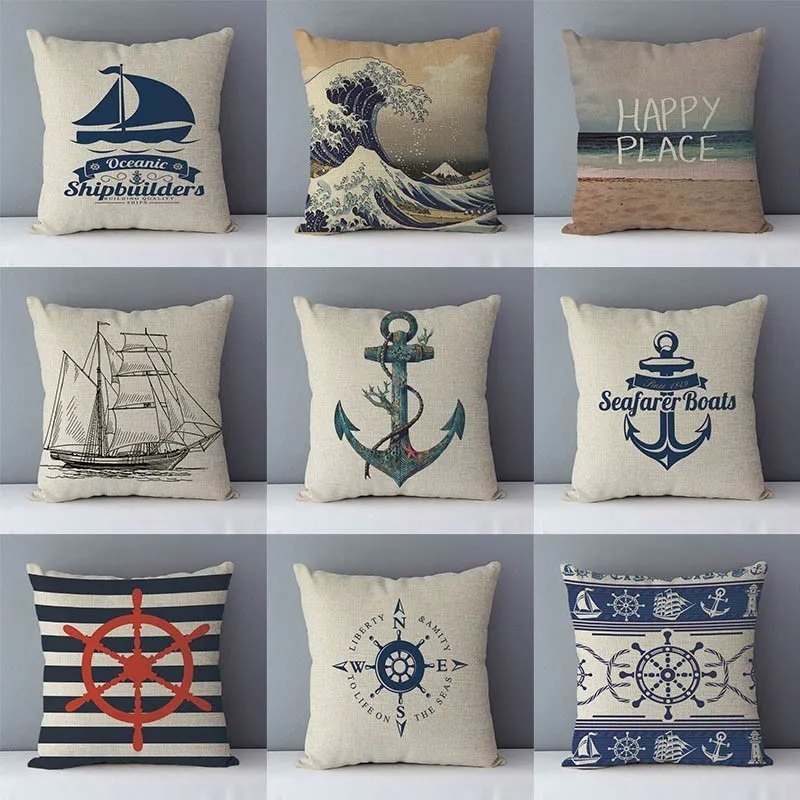 Mediterranean couch cushion navy blue patterns printed home decorative pillow 45x45cm cotton linen pillowcase seat back cushions
Mediterranean couch cushion navy blue patterns printed home decorative pillow 45x45cm cotton linen pillowcase seat back cushions