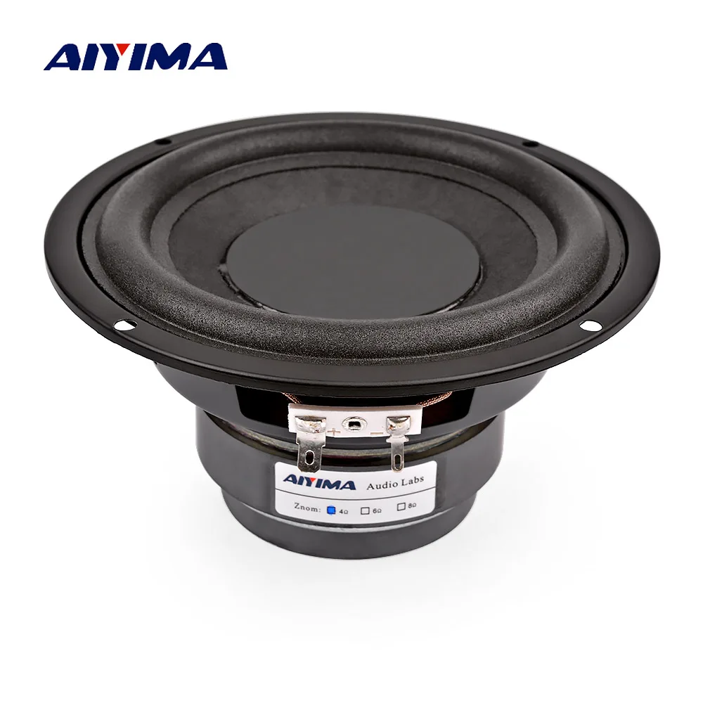 AIYIMA 1 шт. 5 25 дюйма сабвуфер динамик 4 Ом 8 100 Вт Аудио НЧ HIFI бас Громкий для