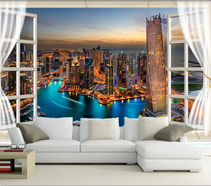 The latest 3D three-dimensional mural,Outside the window the dubai city at night , wall of TV wall bedroom wall paper
The latest 3D three-dimensional mural,Outside the window the dubai city at night , wall of TV wall bedroom wall paper