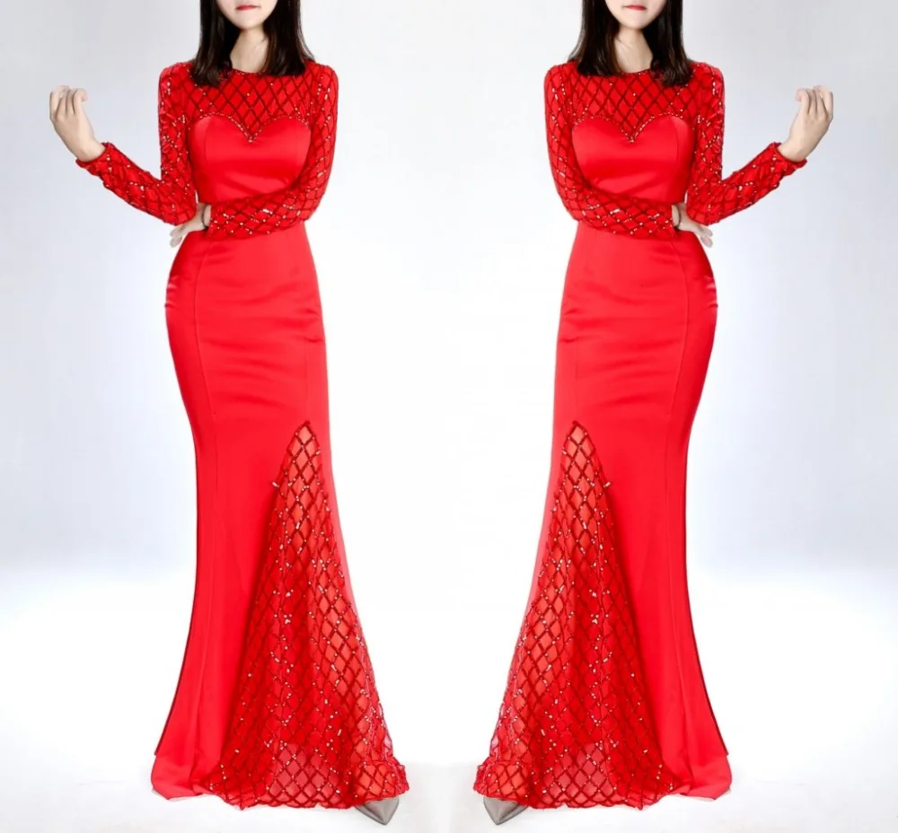Robe De Soiree Sequin Spring Autumn Long Mermaid Spandex Maxi Dress Sexy Slim O-neck Beads Evening Gowns vestidos For Prom Party
Robe De Soiree Sequin Spring Autumn Long Mermaid Spandex Maxi Dress Sexy Slim O-neck Beads Evening Gowns vestidos For Prom Party