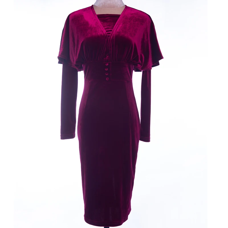 Le Palais Vintage Elegant Party Women Dress Velvet Full Sleeve Button Slim Bodycon Dress Robe Femme Vestidos
Le Palais Vintage Elegant Party Women Dress Velvet Full Sleeve Button Slim Bodycon Dress Robe Femme Vestidos