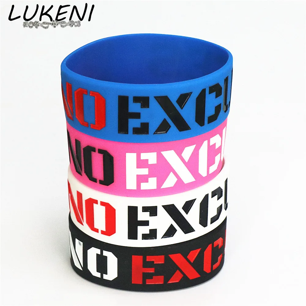 LUKENI 1PC Fashion No Excuses Motivation Silicone Wristband Rubber Bracelets & Bangles Used In Any Sport Activities Gift SH076
LUKENI 1PC Fashion No Excuses Motivation Silicone Wristband Rubber Bracelets & Bangles Used In Any Sport Activities Gift SH076