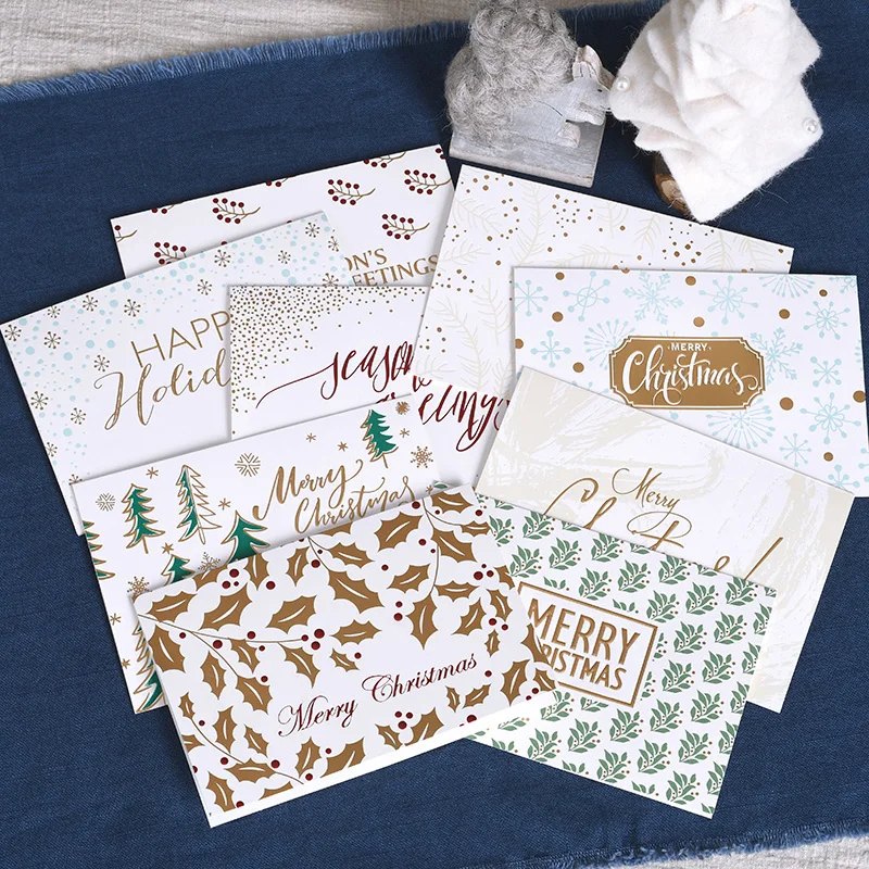 7pcs Gold Metallic Christmas Cards Wholesale Holiday Season's Greeting Cards Business Christmas Gift Party Cards
7pcs Gold Metallic Christmas Cards Wholesale Holiday Season's Greeting Cards Business Christmas Gift Party Cards