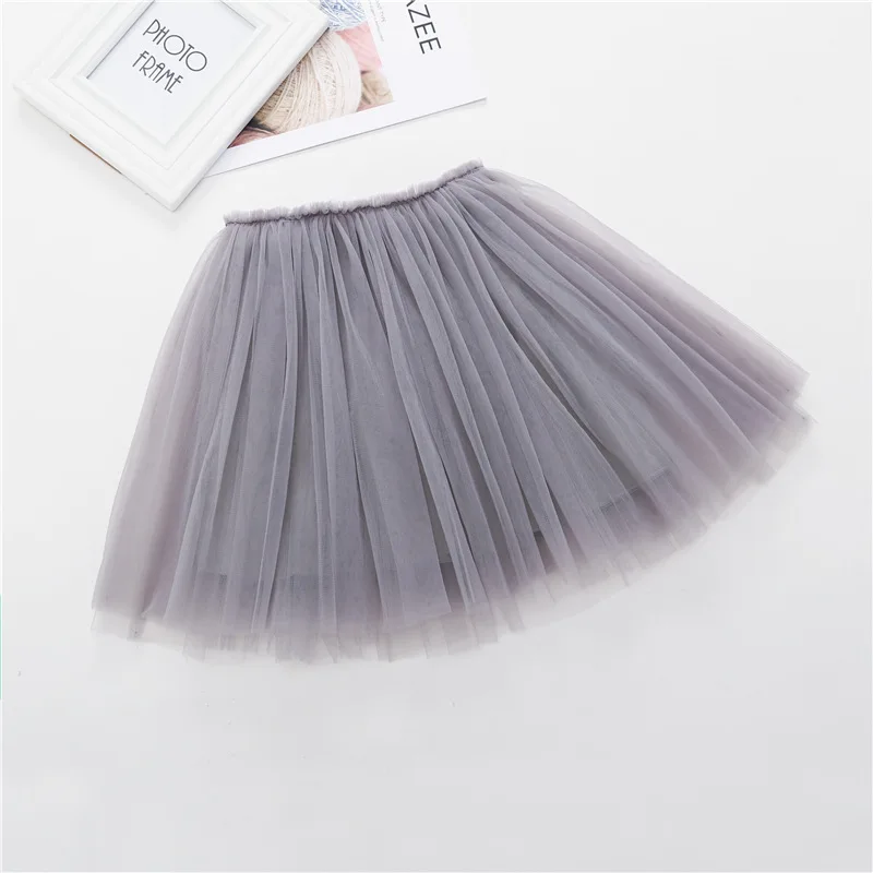Детская плиссированная юбка пачка для девочек многослойная сетчатая с эластичным поясом бальная принцессы