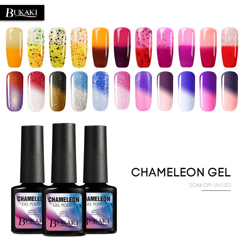 Фото BUKAKI Temperature Change Nail Polish UV LED Lamp Gel Soak Off Color Changing Lacquer Thermo Varnish | Красота и здоровье