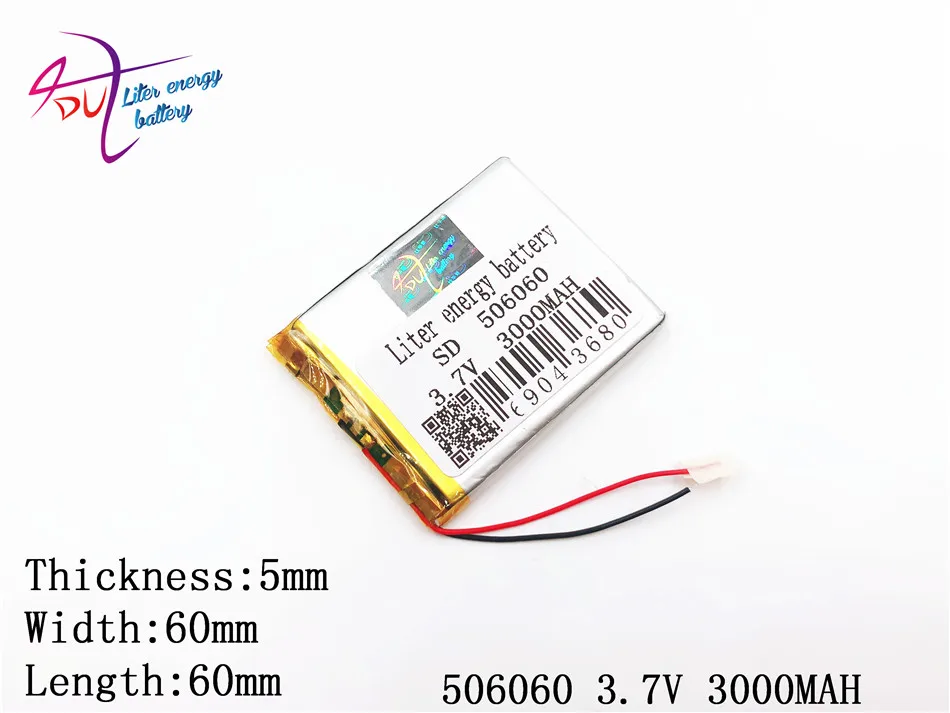Размеры 506060 3 7 В 3000 мАч литий-полимерный Батарея с доской для MP3 MP4 PS Diital товары |