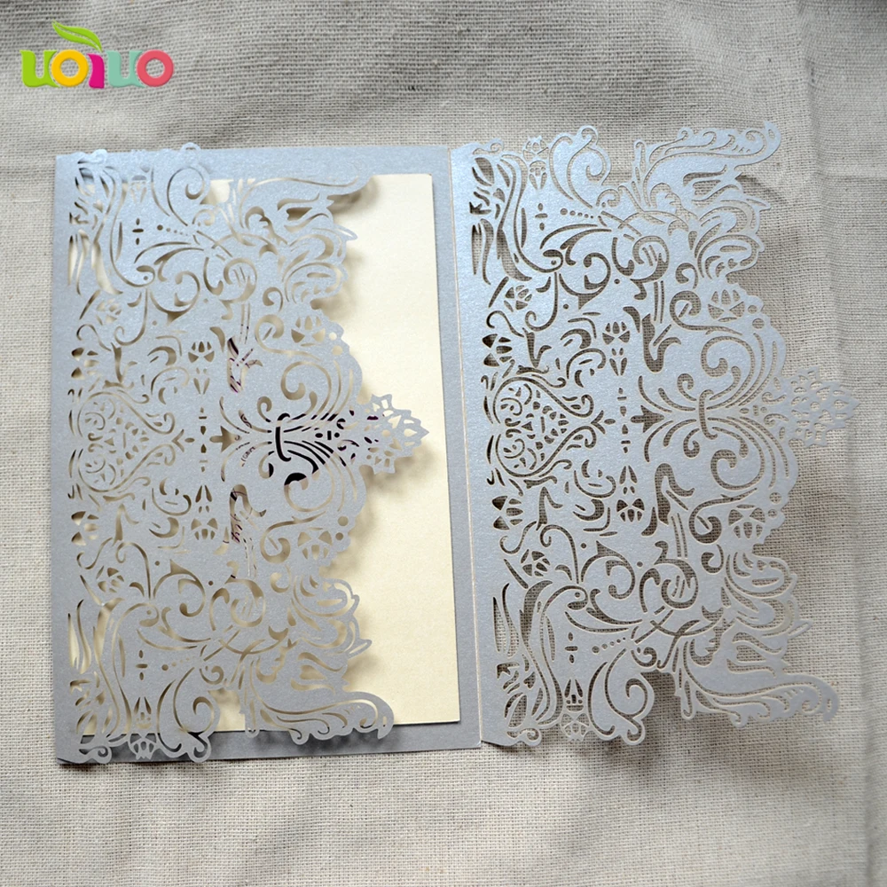 Elegant silver laser engagement wedding cards sleeve with no insert and envelop fancy wedding invitation card 50sets/lot
Elegant silver laser engagement wedding cards sleeve with no insert and envelop fancy wedding invitation card 50sets/lot