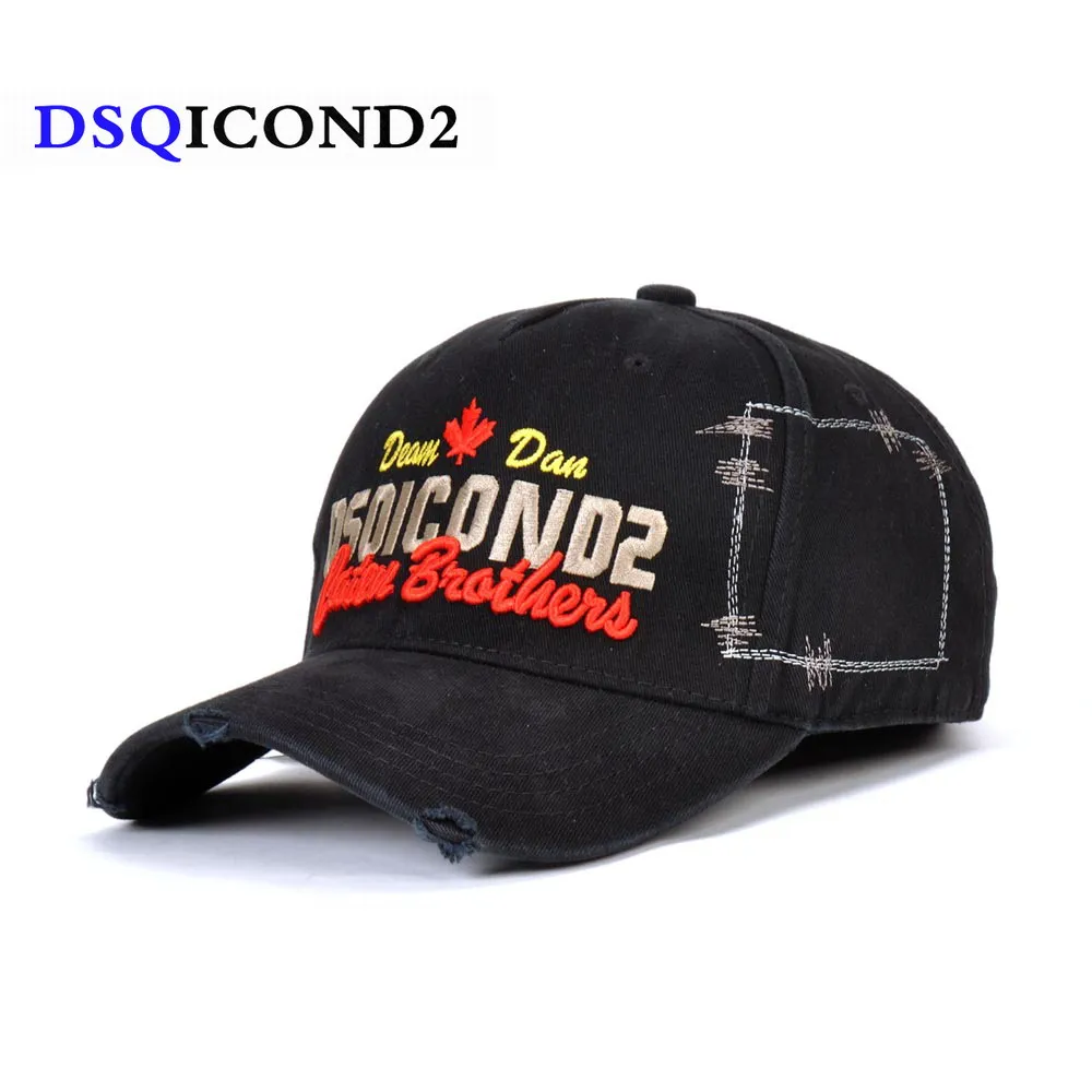 DSQICOND2 повседневные черные бейсболки мужские брендовые DSQ с вышитыми надписями