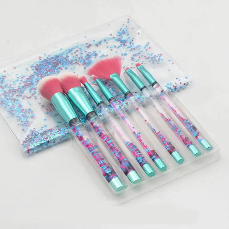 New 7pcs Unicorn Glitter Liquid Handle Makeup Brush Set Foundation Blending Power Eyeshadow Cosmetic Beauty Make Up With PVCbag
New 7pcs Unicorn Glitter Liquid Handle Makeup Brush Set Foundation Blending Power Eyeshadow Cosmetic Beauty Make Up With PVCbag