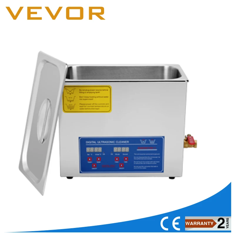 US Stock VEVOR коммерческий Ультразвуковой очиститель 6L с подогревом цифровым