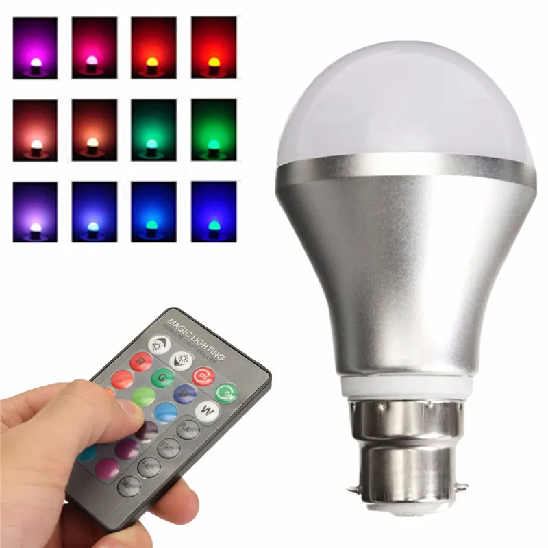 Регулируемая светодиодсветильник Лампа B22, Bayonet RGB, меняет цвет, с ИК-пультом дистанционного управления, для гостиной, столовой, спальни
Регулируемая светодиодсветильник Лампа B22, Bayonet RGB, меняет цвет, с ИК-пультом дистанционного управления, для гостиной, столовой, спальни