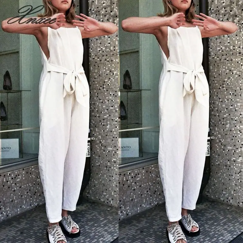 Women Summer Casual Knitting Sleeveless Pants Rompers Female Solid Casual Long Trousers Jumpsuit
Women Summer Casual Knitting Sleeveless Pants Rompers Female Solid Casual Long Trousers Jumpsuit
