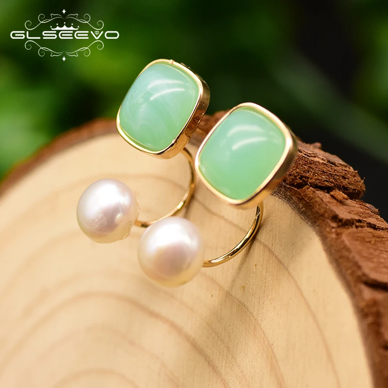 GLSEEVO Natural Fresh Water Pearl Green Colored Glass Stud Earrings For Women Wedding Gifts Earrings Fine Jewelry GE0768F
GLSEEVO Natural Fresh Water Pearl Green Colored Glass Stud Earrings For Women Wedding Gifts Earrings Fine Jewelry GE0768F