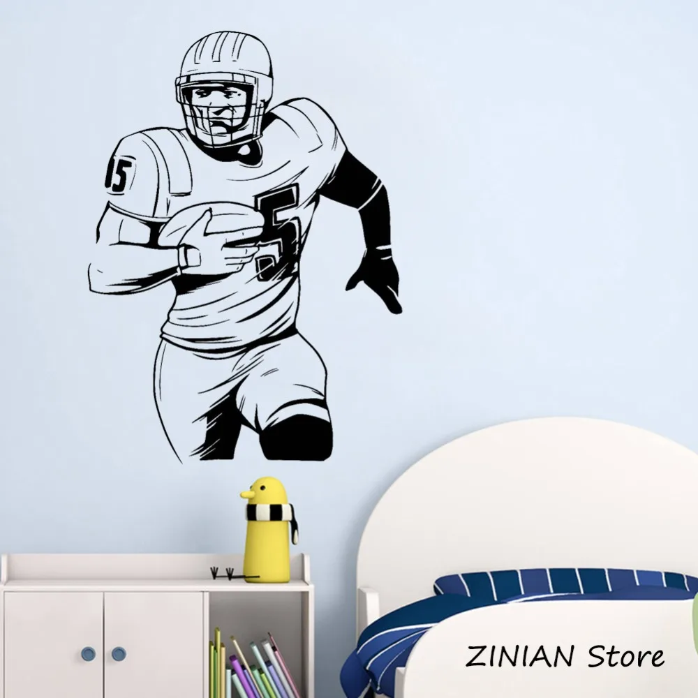 Sports Vinyl Wall Decals for Boys Football Player Silhouette Poster Wall Stickers Teen Room adesivo de parede Bedroom Decor Z099
Sports Vinyl Wall Decals for Boys Football Player Silhouette Poster Wall Stickers Teen Room adesivo de parede Bedroom Decor Z099